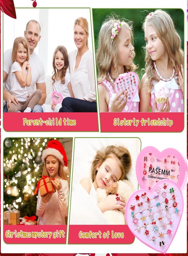 PASEMM 36pcs Little Girl Jewel Rings, Adjustable, No Duplication Kids Play Ring in Box,Pretend and Dress Up Rings for 4-12 Year Old Girls Birthday Gifts Holiday Gifts, 4 5 6 7 8 9 10 11 12 Year Old Girl Toys for Kids - Image 4